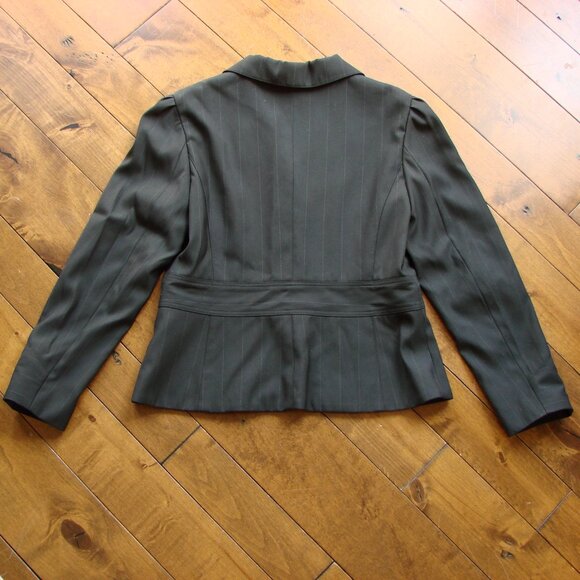 Sandra Angelozzi Black Pinstripe Blazer Jacket Button Office Size EU 42 Large - Picture 12 of 15